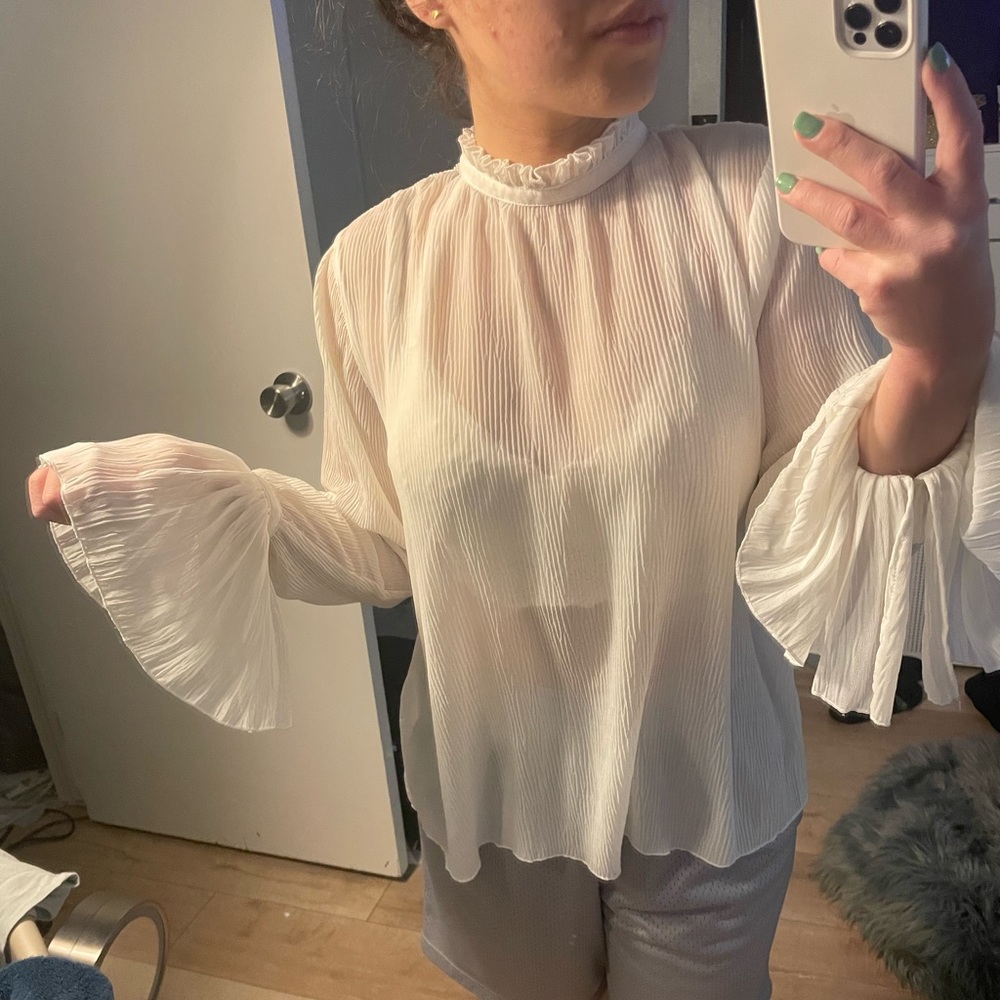 Sheer white blouse